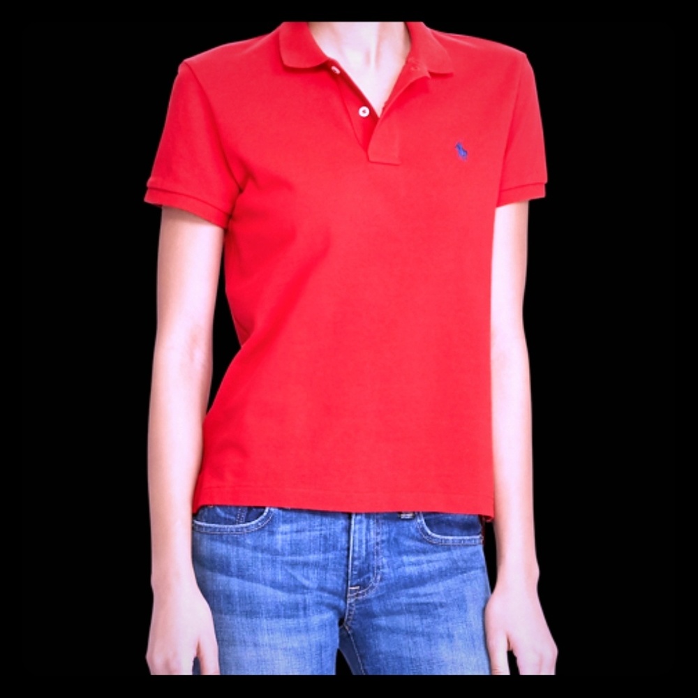 Ralph Lauren Skinny Polo Shirt - Red